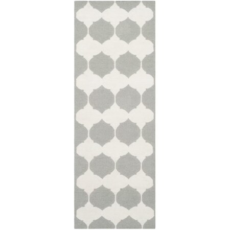 Safavieh Dhurries Hand Woven Flat Weave Rectangle Rug- Grey - Ivory- 2 ft. 6 in. x 9 ft. DHU624B-29